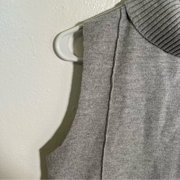 Zara Sleeveless Turtleneck Sweater Top Gray L - Picture 5 of 12